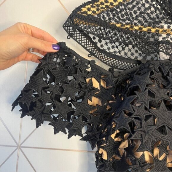 Self-Portrait Yolk Frill Star Guipure Lace Mini Dress - Picture 7 of 12